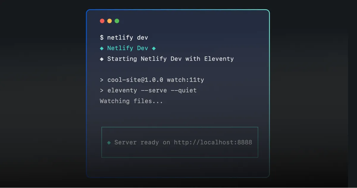 Netlify dev cli output