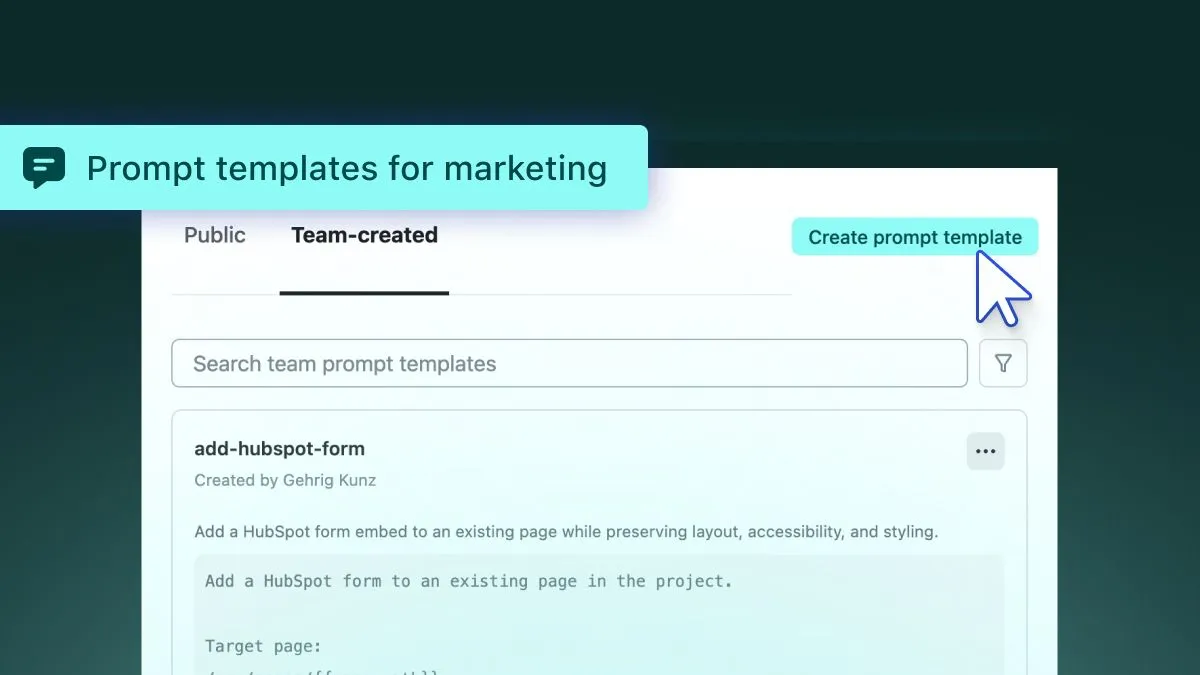 Prompt templates for marketing teams